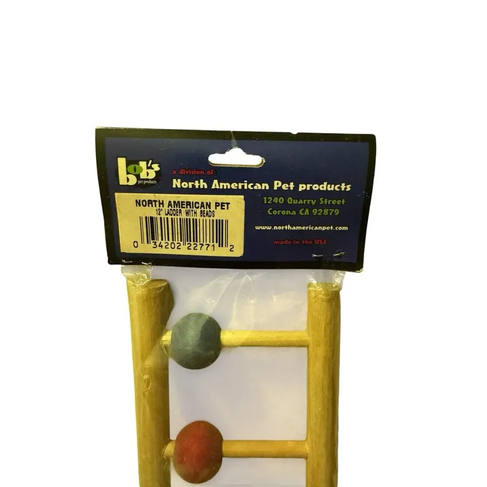 Bob’s Pet Products 12” Wooden Bird Ladder With Beads Vintage 00’s Y2K